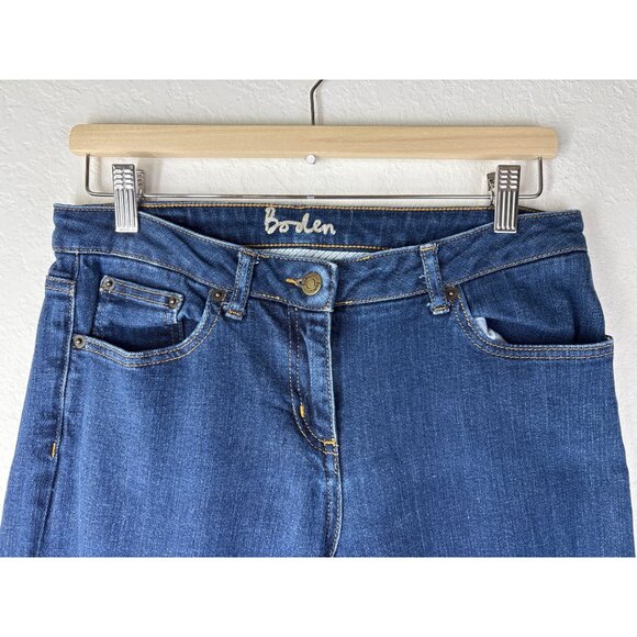 Boden Dark Wash Straight Leg Jeans Size 8 Petite - Picture 2 of 7